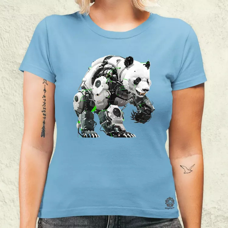 Kiborg panda v10 női póló