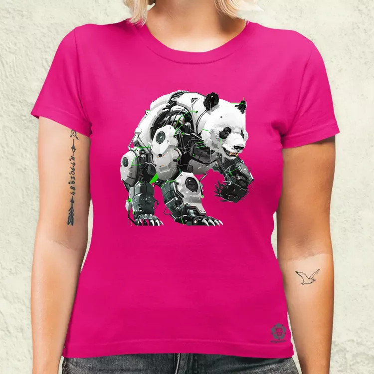 Kiborg panda v10 női póló