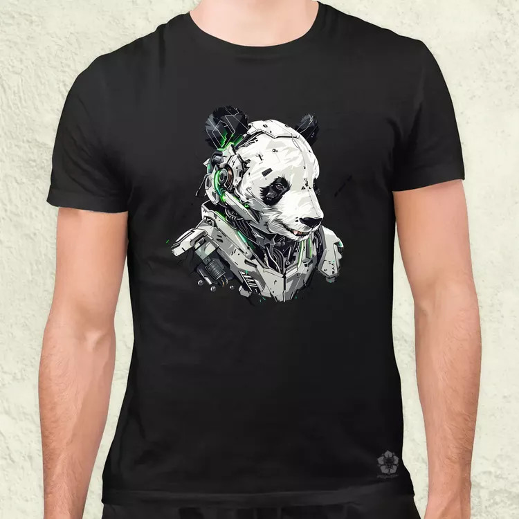 Kiborg panda v2 férfi póló