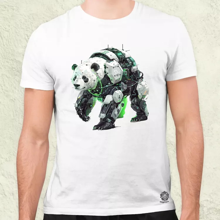 Kiborg panda v7 férfi póló