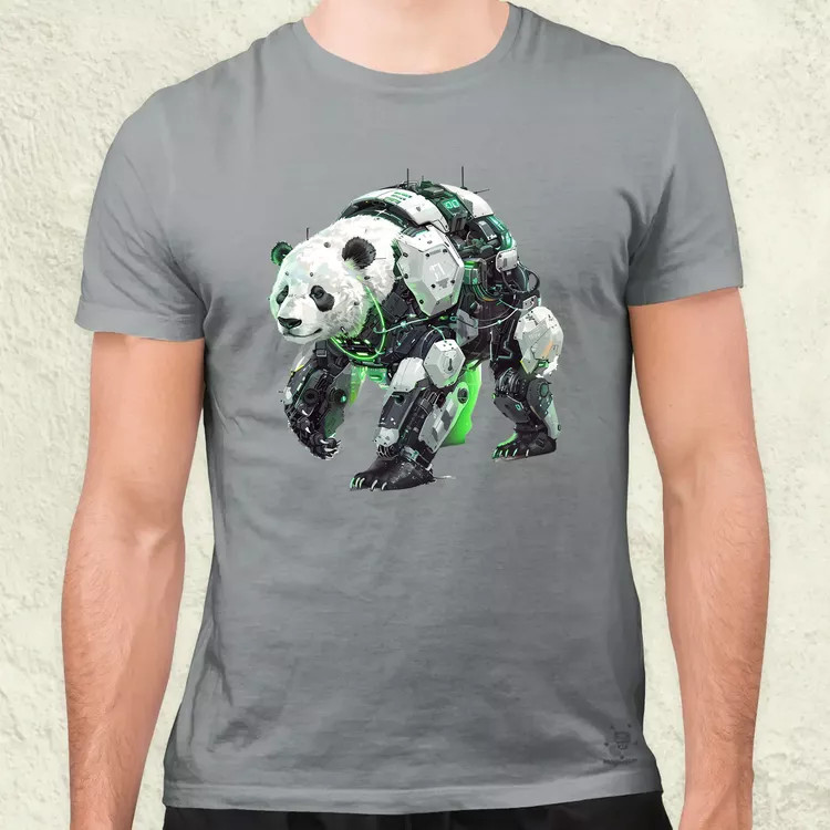Kiborg panda v7 férfi póló