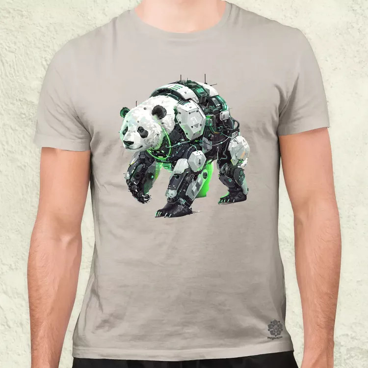 Kiborg panda v7 férfi póló