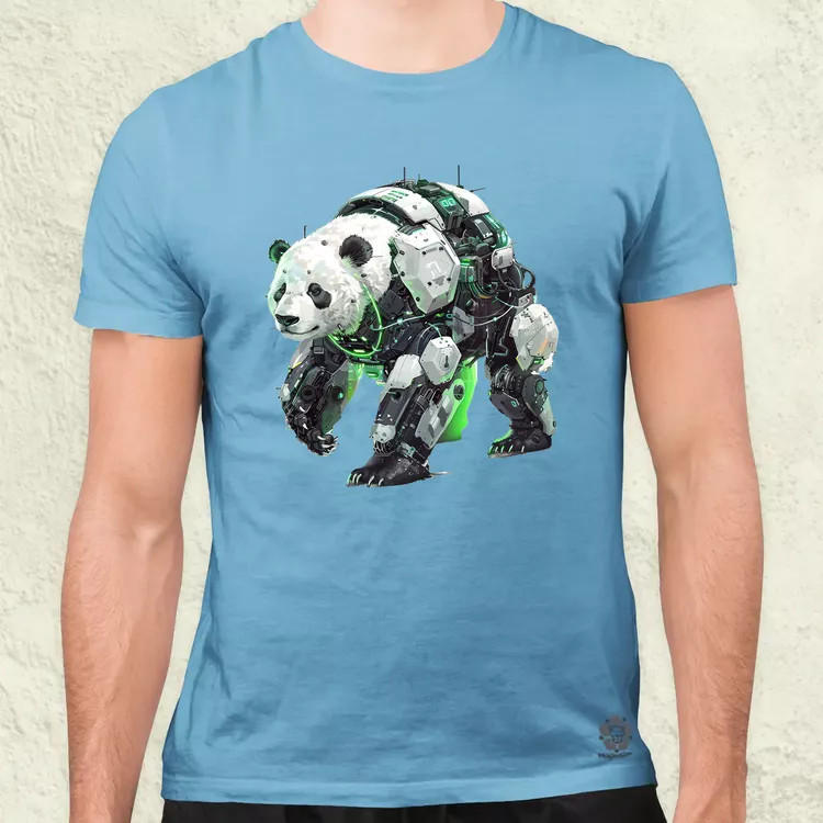 Kiborg panda v7 férfi póló