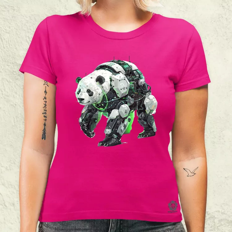 Kiborg panda v7 női póló