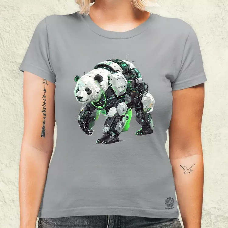 Kiborg panda v7 női póló