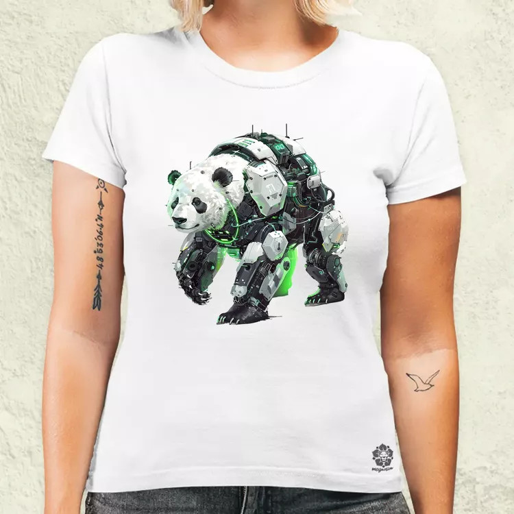 Kiborg panda v7 női póló