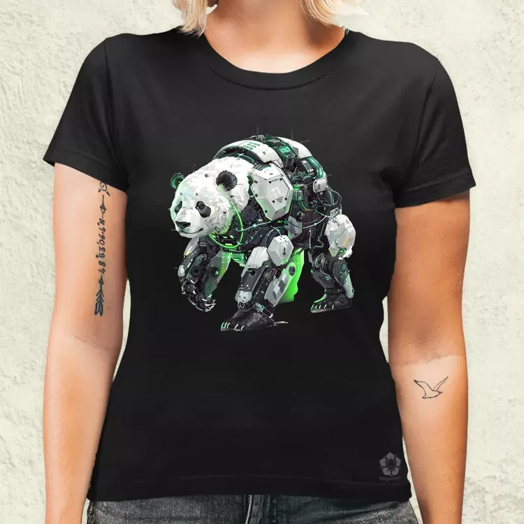 Kiborg panda v7 női póló