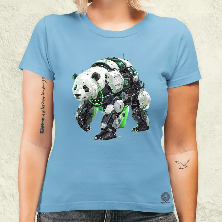 Kiborg panda v7 női póló