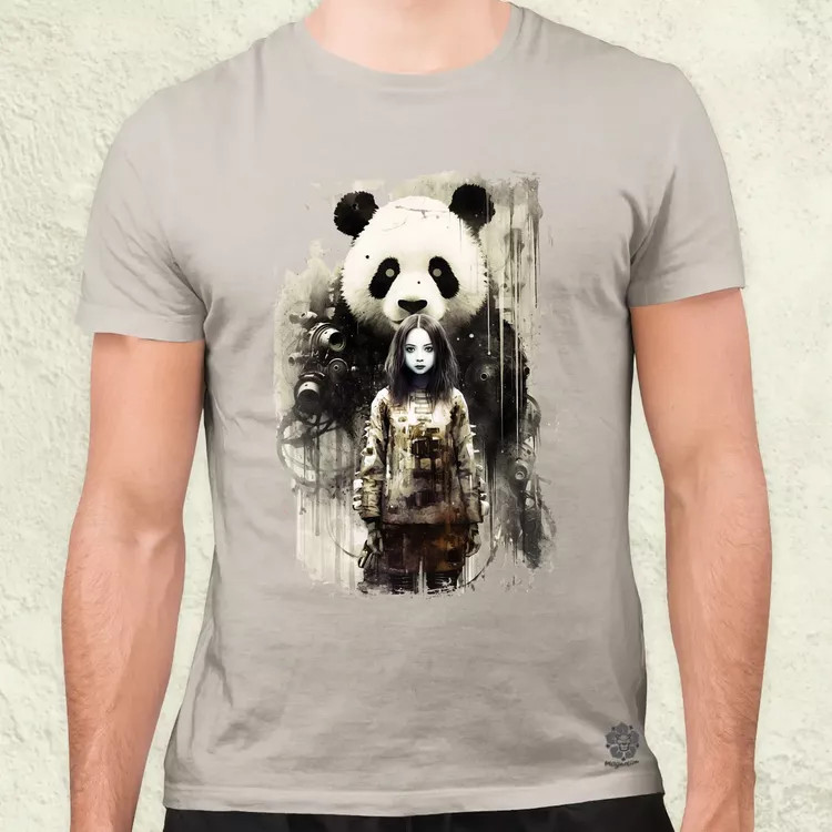 Lány és Panda v1 férfi póló