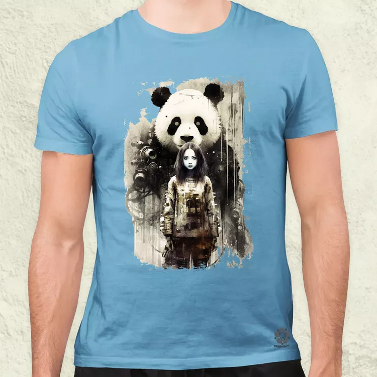 Lány és Panda v1 férfi póló