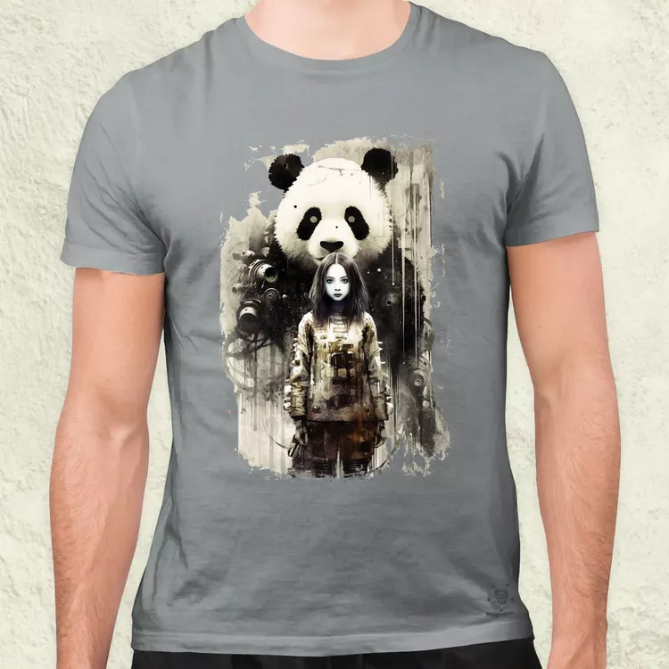 Lány és Panda v1 férfi póló