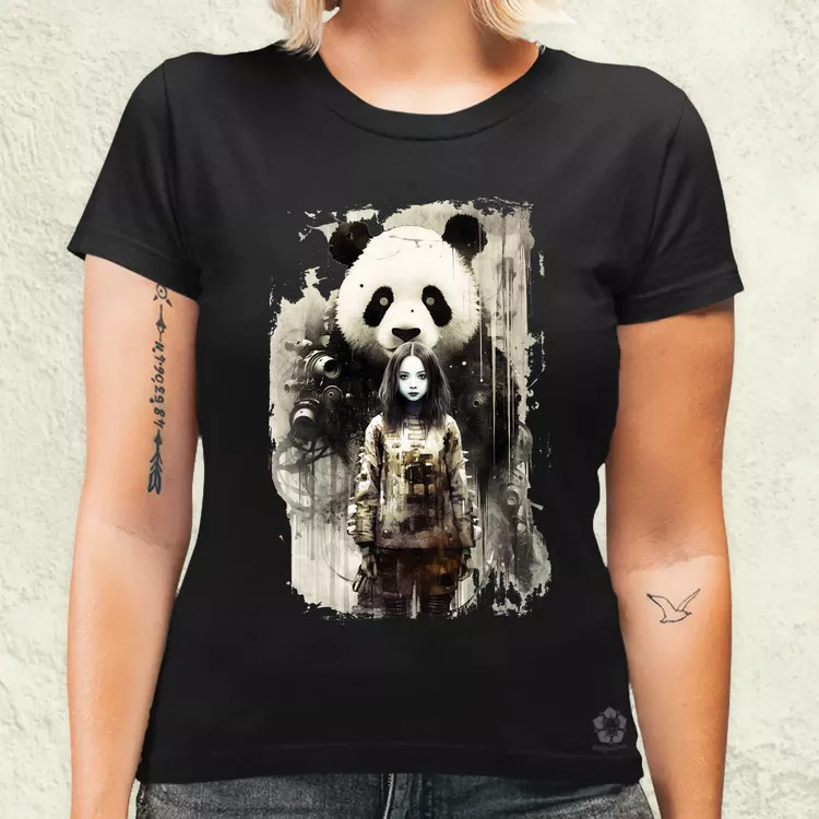 Lány és Panda v1 női póló