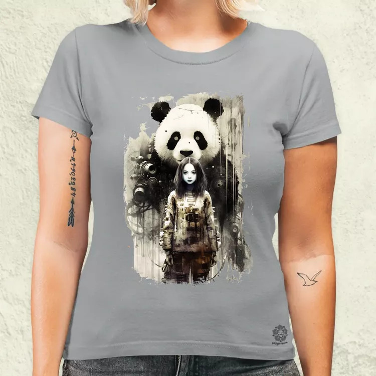 Lány és Panda v1 női póló