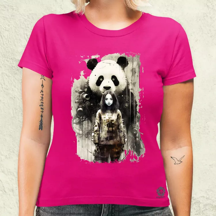 Lány és Panda v1 női póló