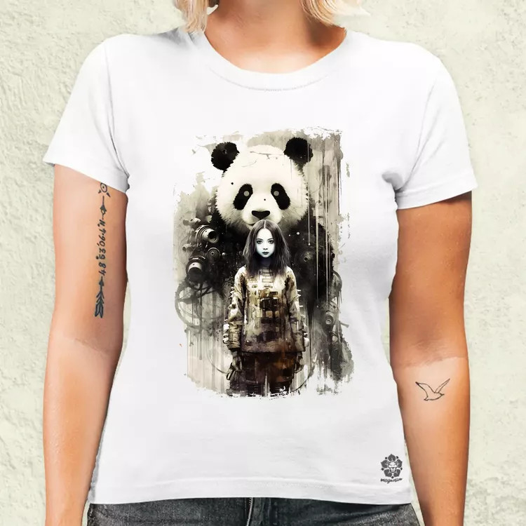 Lány és Panda v1 női póló