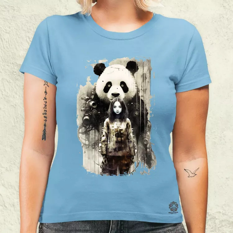 Lány és Panda v1 női póló