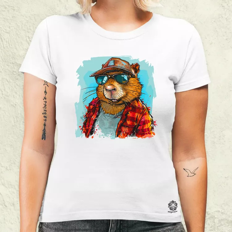 Laza hód v3 női póló