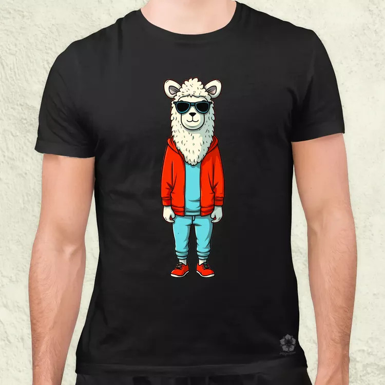 Laza láma srác v1 férfi póló