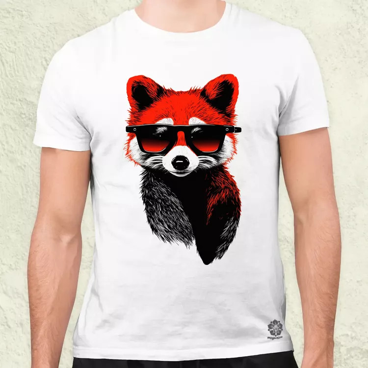 Laza vörös panda v3 férfi póló