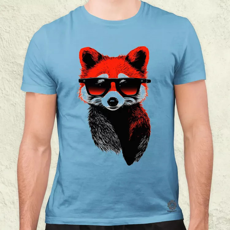 Laza vörös panda v3 férfi póló