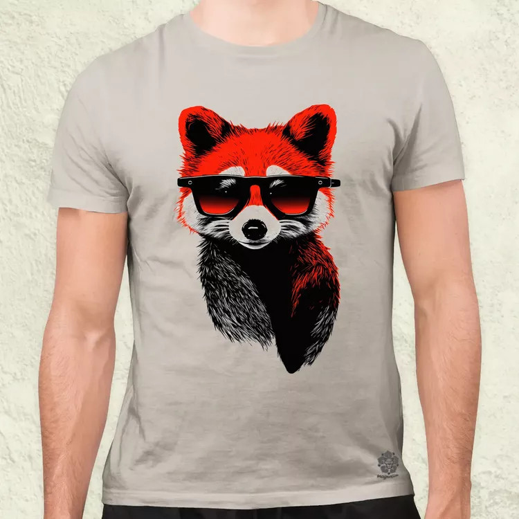 Laza vörös panda v3 férfi póló