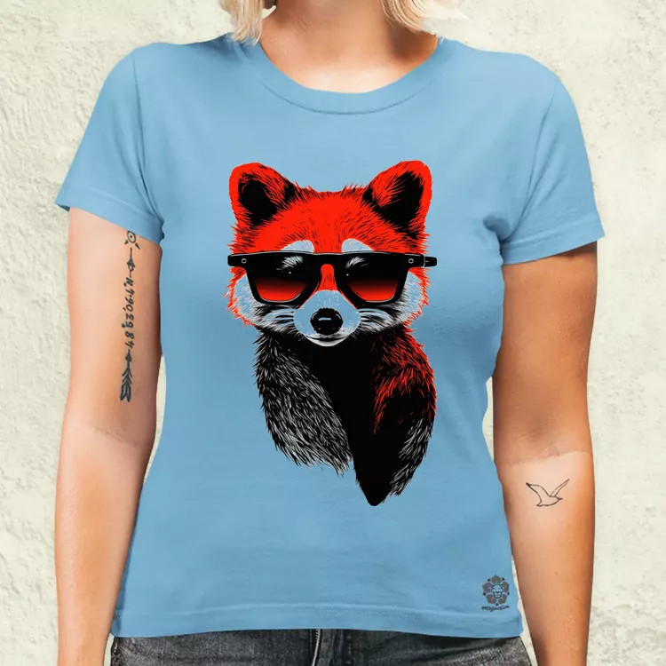Laza vörös panda v3 női póló