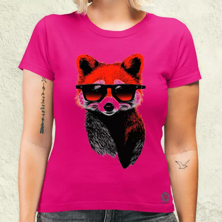Laza vörös panda v3 női póló