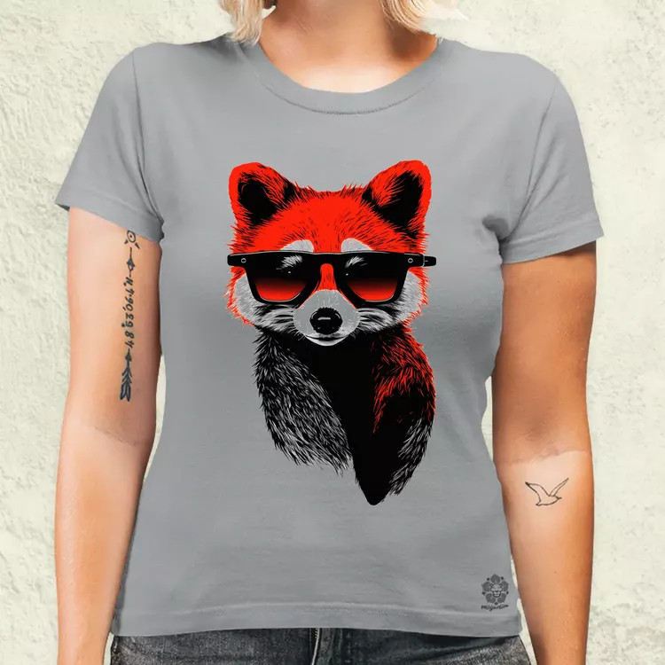 Laza vörös panda v3 női póló