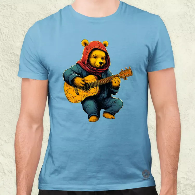 Micimackó gitározik v2 férfi póló