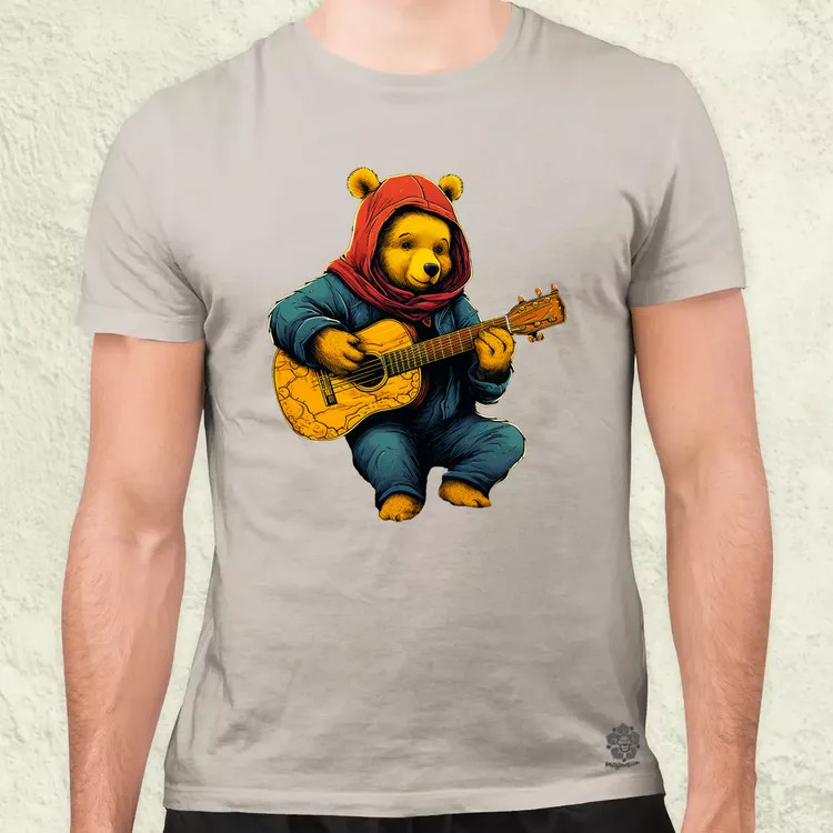Micimackó gitározik v2 férfi póló