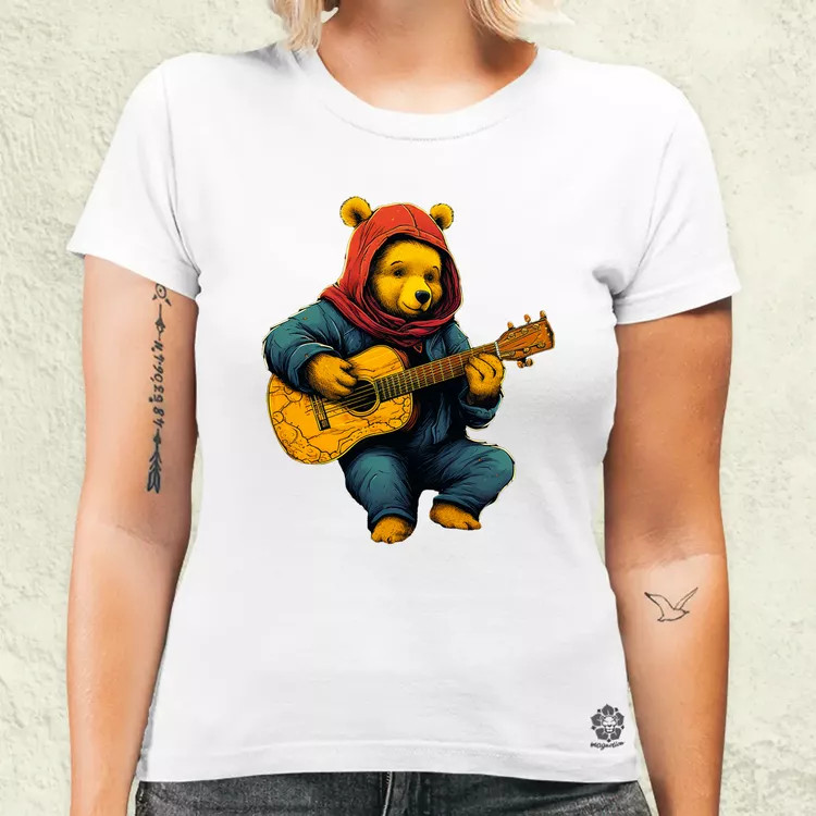 Micimackó gitározik v2 női póló