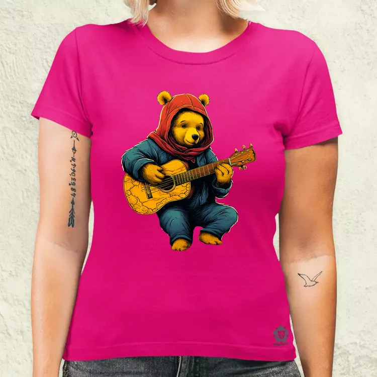 Micimackó gitározik v2 női póló