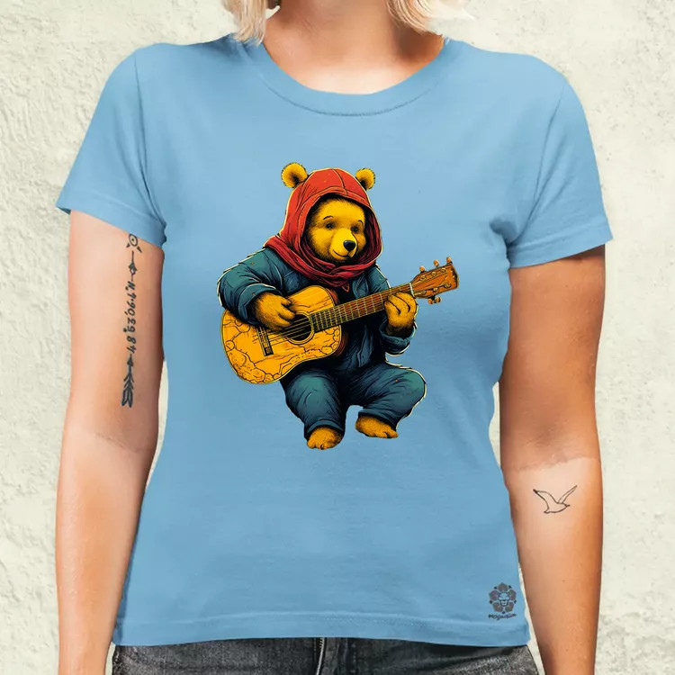 Micimackó gitározik v2 női póló