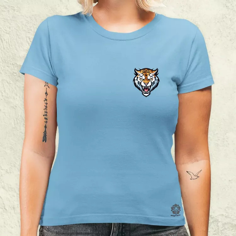 Morcos tigris zseb női póló