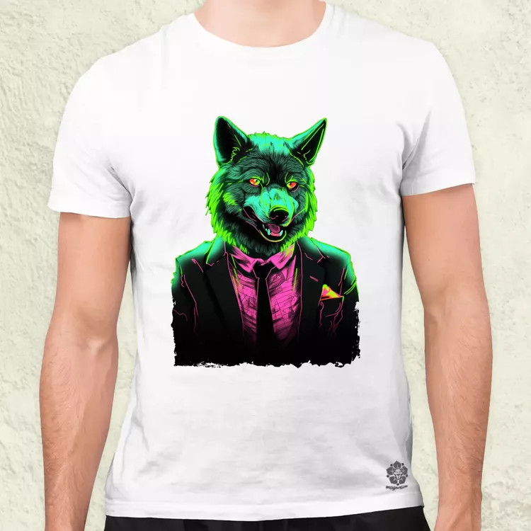 Neon gengszter farkas v1 férfi póló