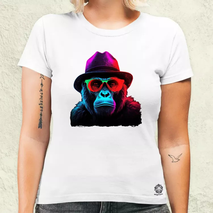 Neon gengszter gorilla női póló