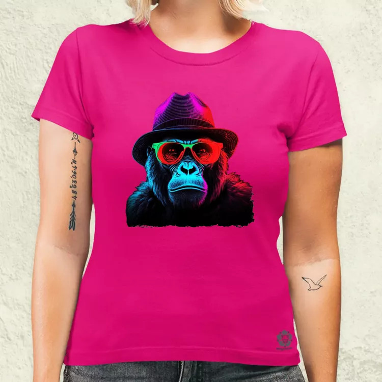 Neon gengszter gorilla női póló