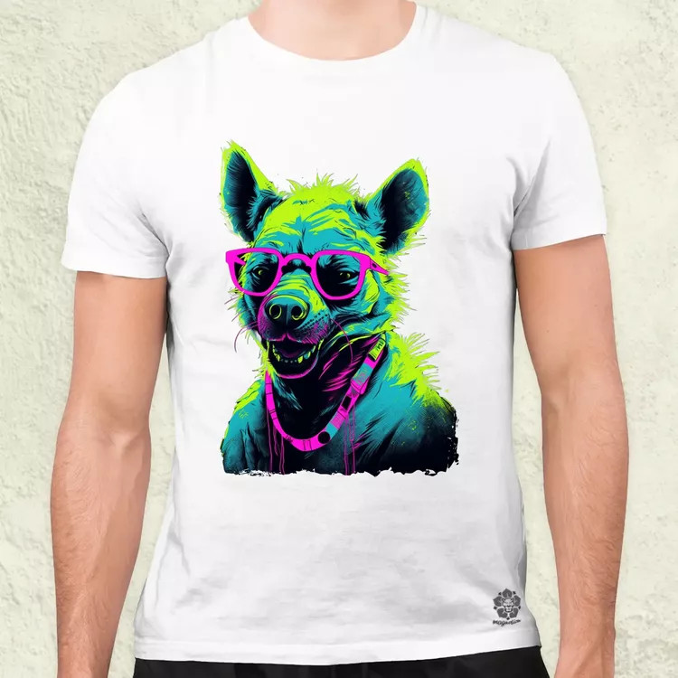 Neon gengszter hiéna férfi póló