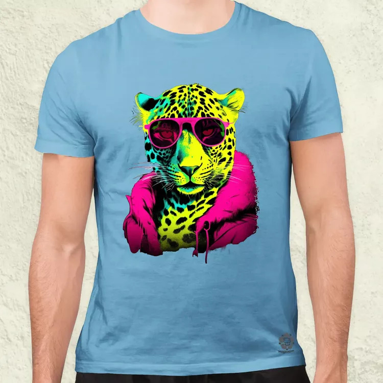 Neon gengszter leopárd férfi póló
