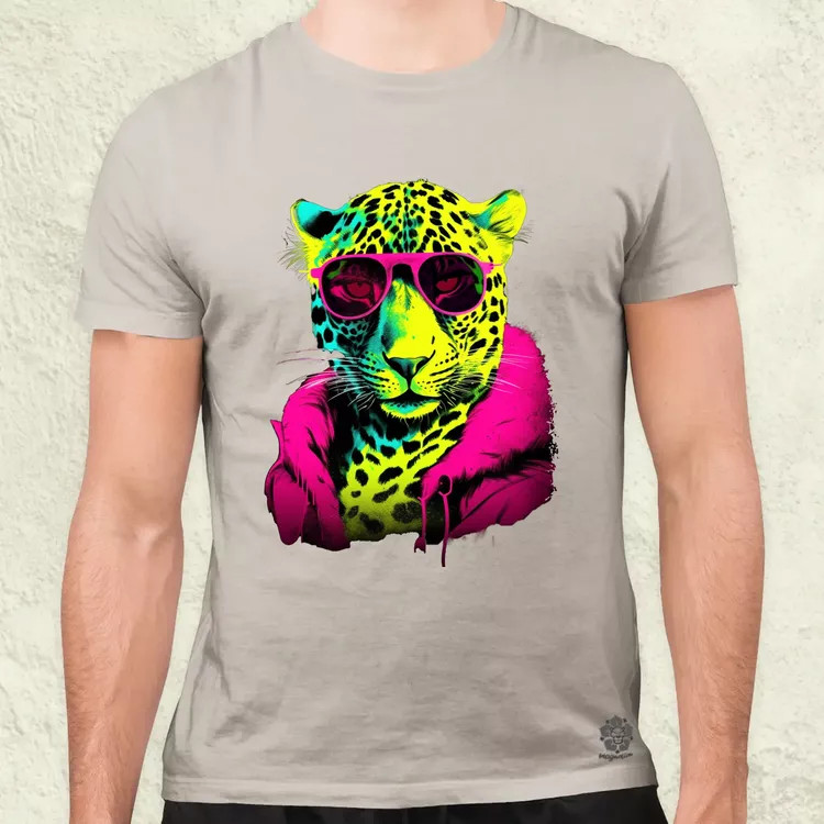 Neon gengszter leopárd férfi póló