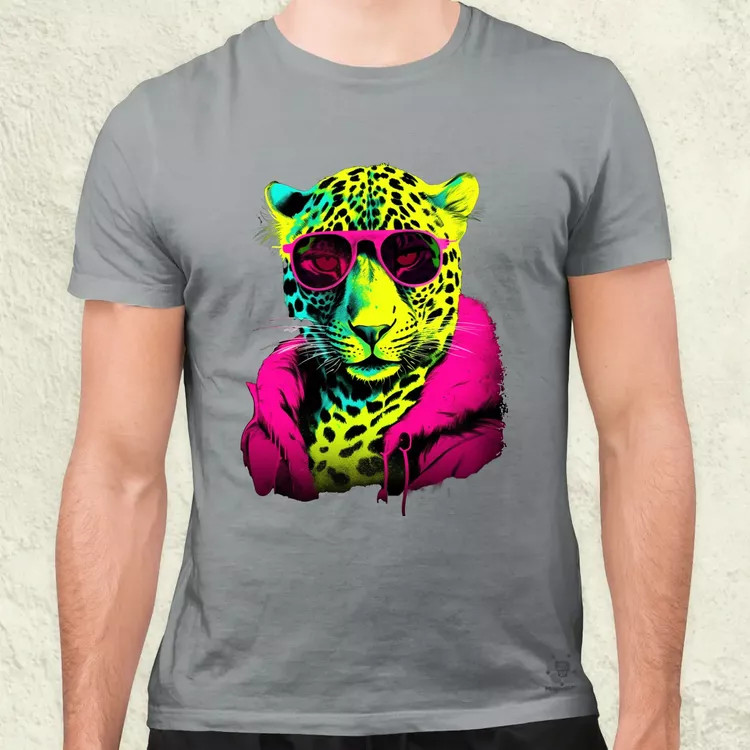 Neon gengszter leopárd férfi póló