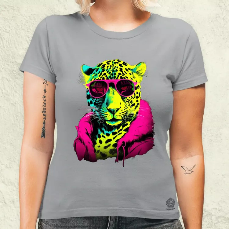 Neon gengszter leopárd női póló