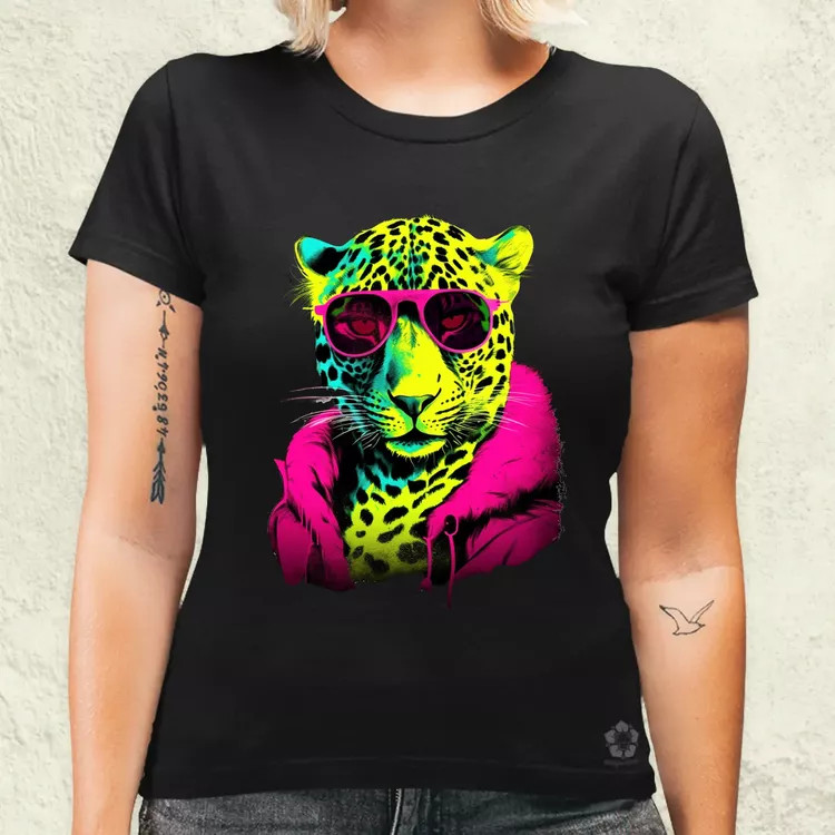 Neon gengszter leopárd női póló
