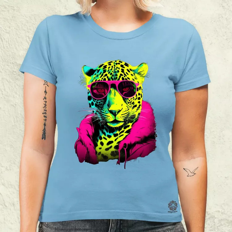 Neon gengszter leopárd női póló
