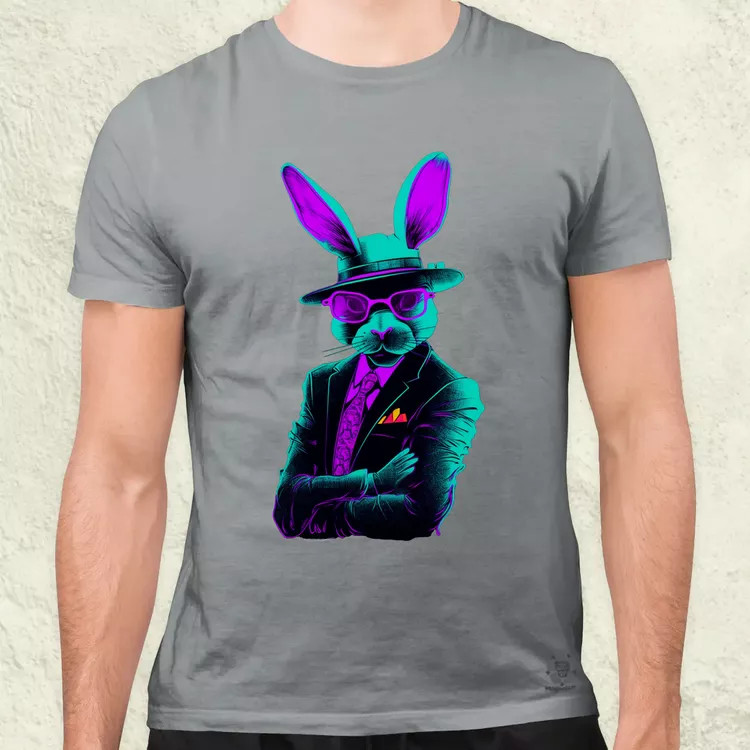 Neon gengszter nyúl férfi póló