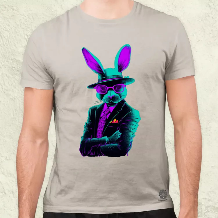 Neon gengszter nyúl férfi póló