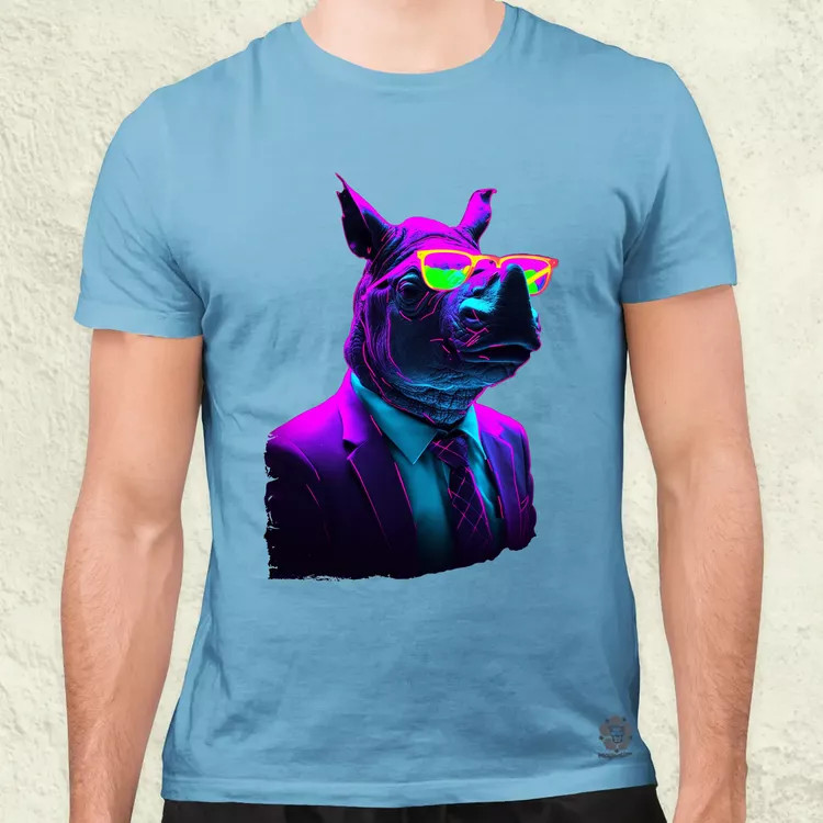 Neon gengszter orrszarvú v1 férfi póló