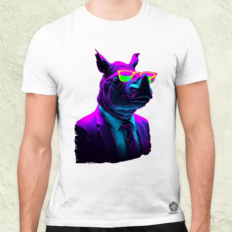 Neon gengszter orrszarvú v1 férfi póló