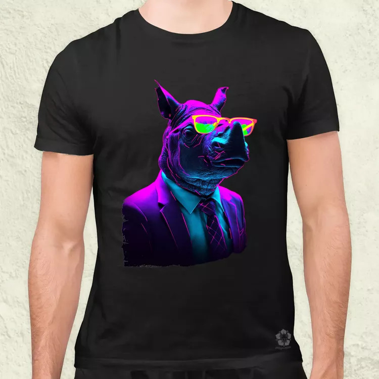 Neon gengszter orrszarvú v1 férfi póló