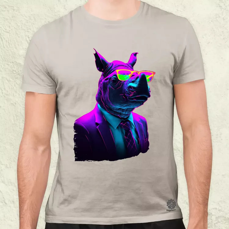 Neon gengszter orrszarvú v1 férfi póló